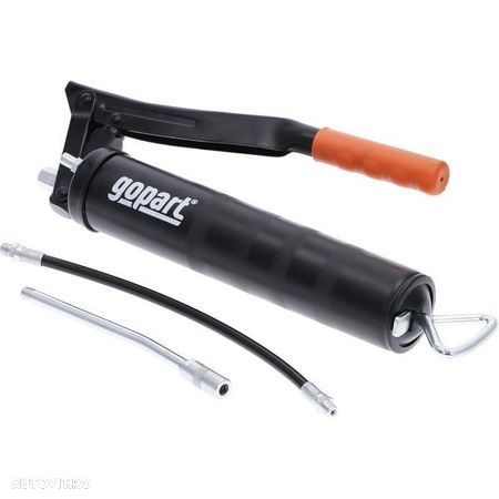 Decalimetru/pompa de ungere cu teava si furtun, GoPart, capacitate 400 gr - 1