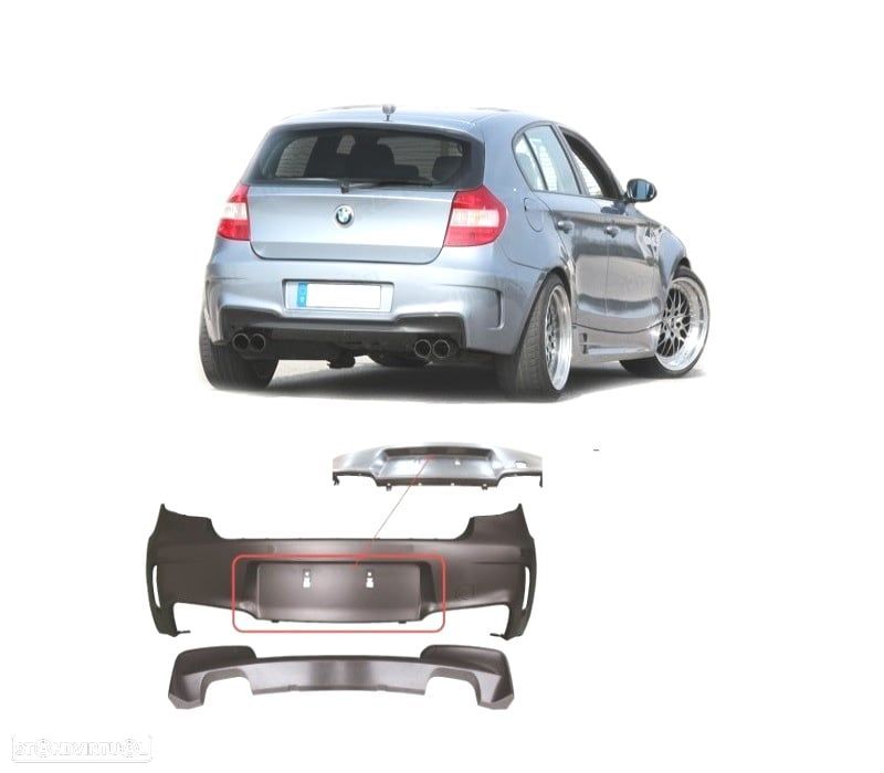 PARA-CHOQUES TRASEIRO BMW E81 E87 04-11 LOOK 1M - 1
