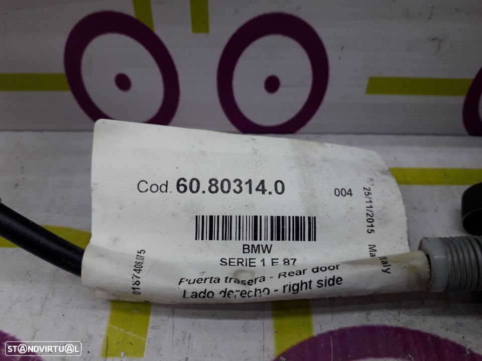 Motor de Elevador de Vidro Tr / Dto BMW Serie 1 2.0 D 143Cv de 2012 - Ref : 60803140 - NO330012 - 2
