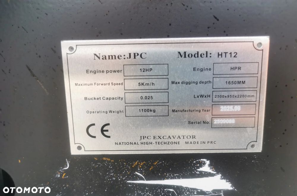 JCB JPC HT12 nowa Diesel 1,1T lemiesz dodatkowa linia hydrauliczna - 11