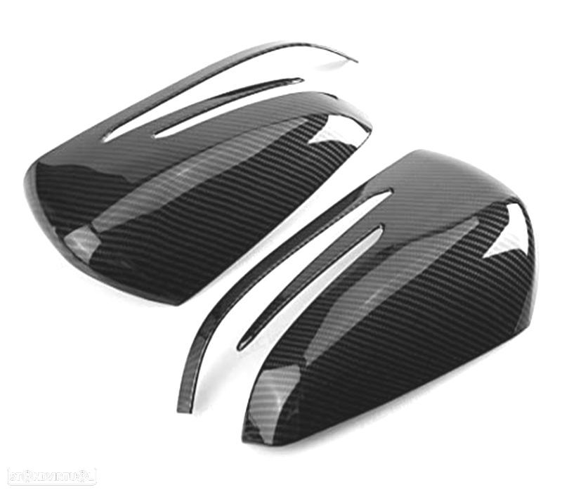 CAPAS DE ESPELHOS RETROVISORES CARBONO MERCEDES CLASSE A B C E S CLA GLK GLA 06-18 - 3