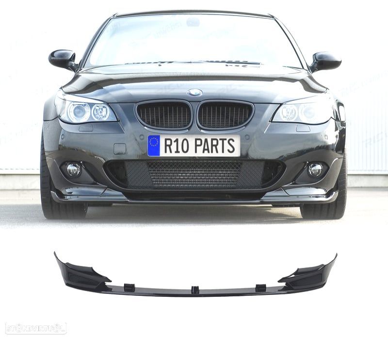SPOILER LIP BMW E60 E61 03-10 LOOK M PERFORMANCE PRETO BRILHANTE - 1