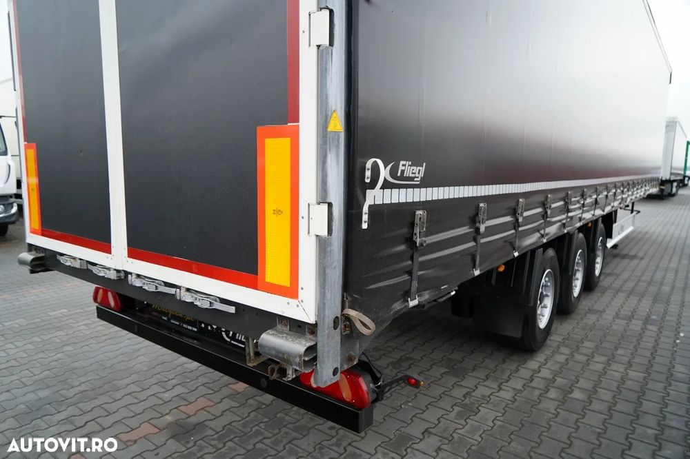Fliegl / SEMIREMORCĂ CU PRELATĂ (CURTAINSIDER) / MEGA / AXĂ RIDICABILĂ / ACOPERIȘ RIDICABIL / - 12