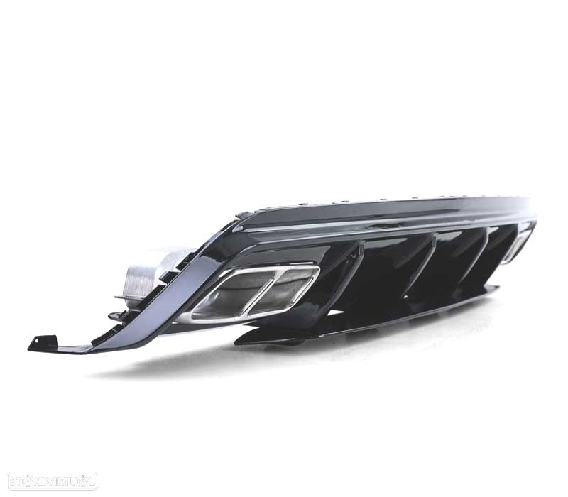 DIFUSOR MERCEDES CLASE A W176 12-18 LOOK A45 AMG PRETO BRILHANTE + PONTEIRAS DE ESCAPE - 3