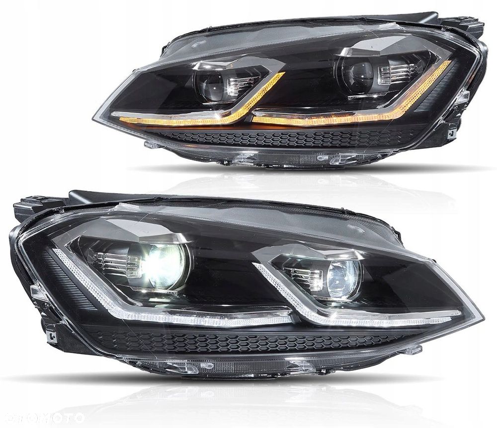 Reflektory Lampy kpl Vland Led + H7 Tuning Chrom Vw Golf VII 7 .5 5g0 Lift - 2