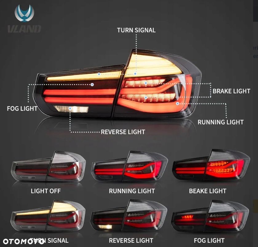 Lampy tyl ne kpl Vland LED Sequential Turn Bmw 3 f30 2011-2018 Lift FL LCi - 6