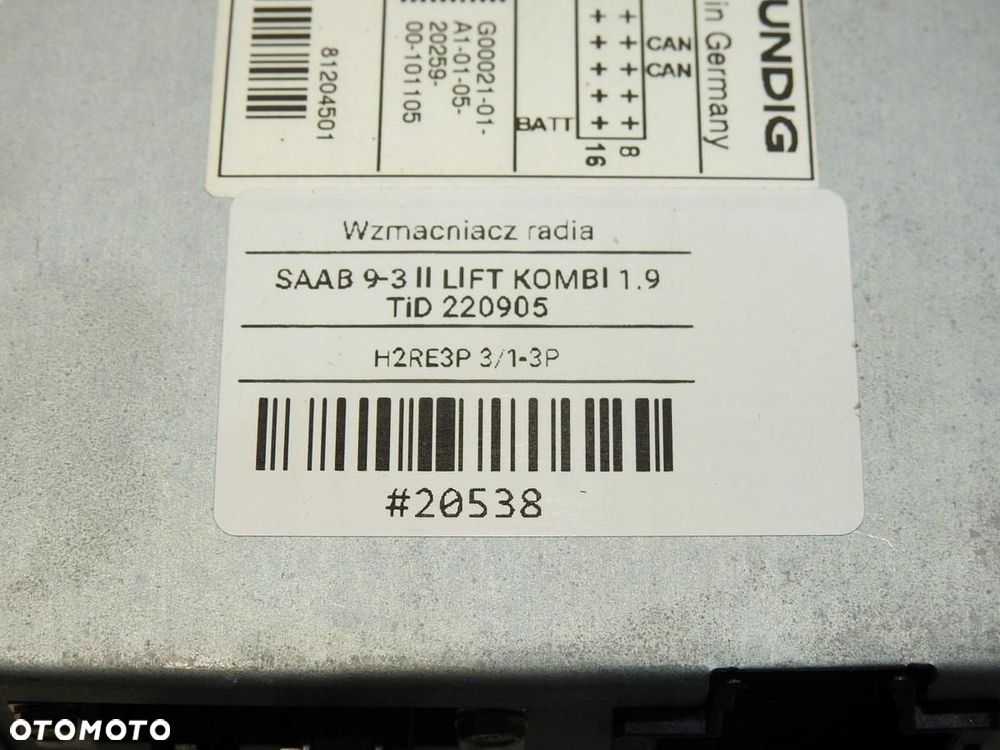 WZMACNIACZ RADIA SAAB 9-3 II LIFT 12777286 - 9