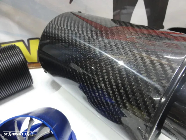 Filtro de ar universal em carbono verdadeiro estilo BMC + ventoinha + tubo flexivel - 10