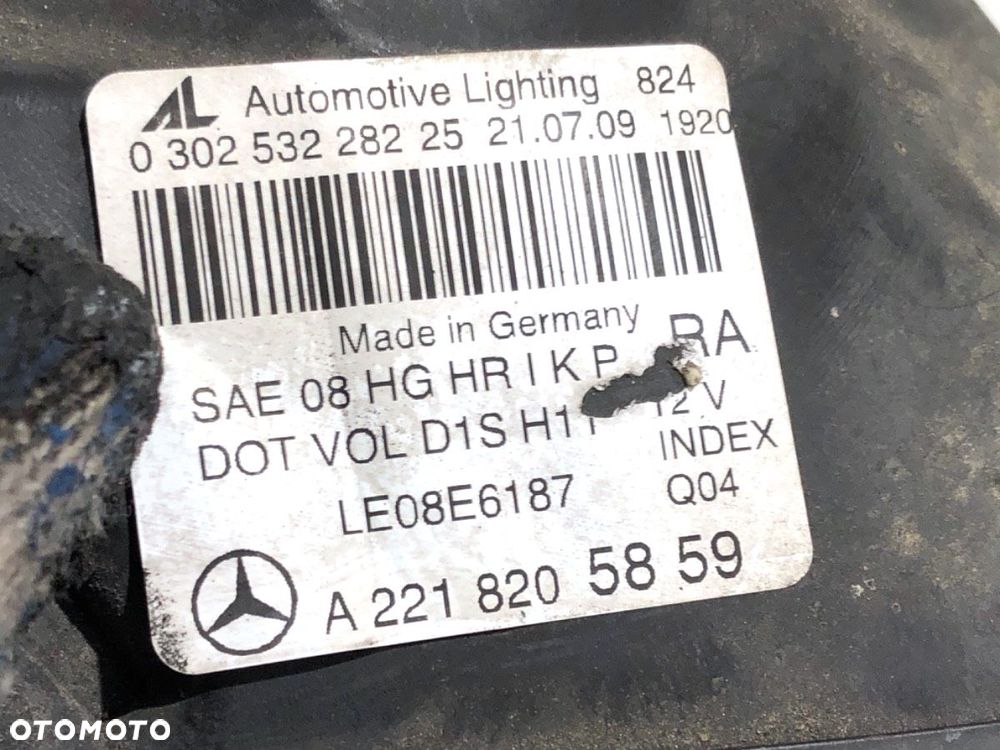 REFLEKTOR PRAWY PRZÓD XENON  MERCEDES-BENZ KLASA S (W221) 2005 - 2013 S 400 Hybrid 220 kW [299 KM] - 5