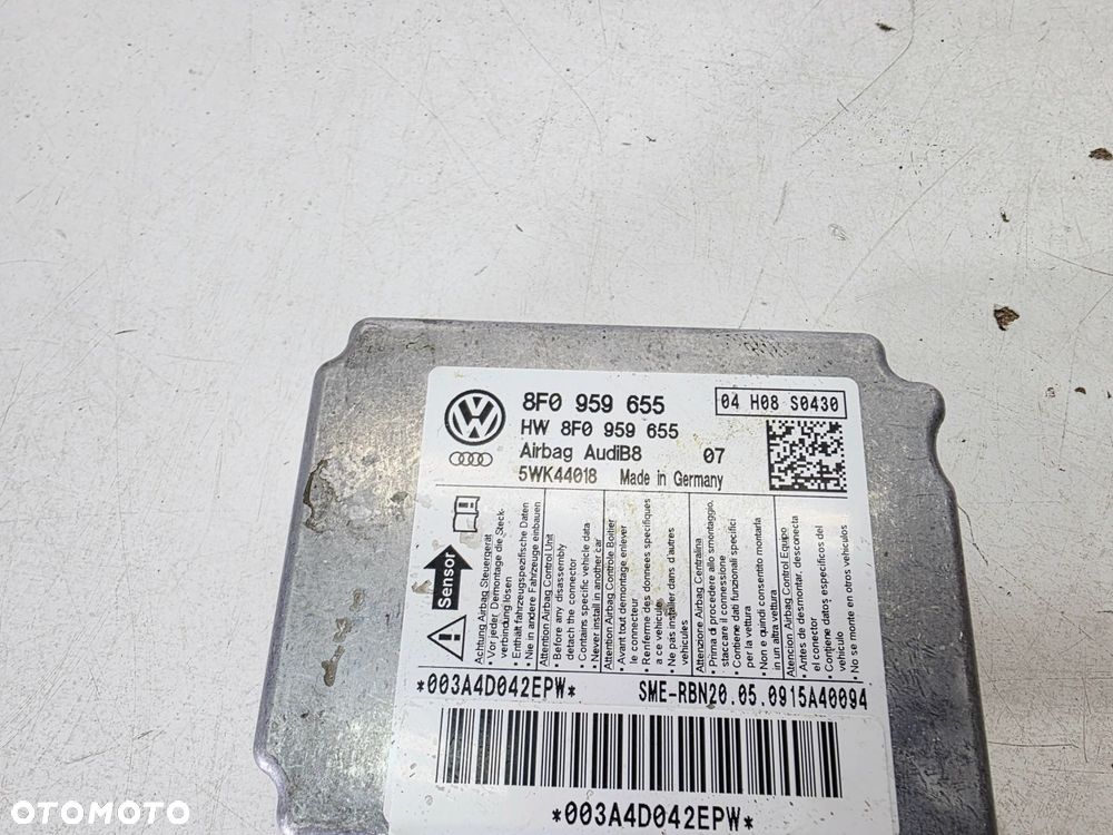 MODUŁ SENSOR PODUSZEK AIRBAG AUDI A5 8F CABRIO 8F0959655 - 4
