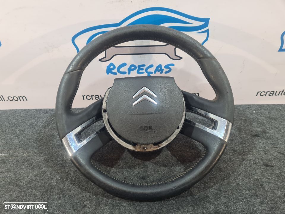 VOLANTE GUIADOR COMPLETO CITROEN C4 COUPE PELE SEM COMANDOS SEM MULTIFUNÇÕES AIRBAG PICASSO - 1