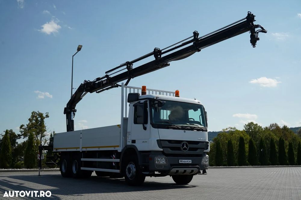Mercedes-Benz ACTROS 2636 / 6x4 / CAROSERIE DE LIVRARE 7 M + HIAB HDS - EXTENSIE 12,6 M / PODEA REZISTENTĂ / RADIOCOMANDĂ / ROTATOARE / IMPORTAT - 8