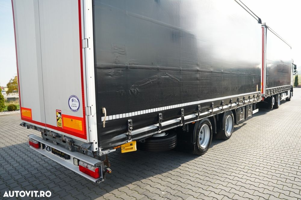 DAF DAF XF 530 / ZESTAW TANDEM / 120 M3 / PRZEJAZDOWY / 6x2 / FIRANKA / 7,75 M + 7,7 M / OŚ PODNOSZONA / DACH PODNOSZONY / -  ROK PRODUKCJI: 2021 DATA I REJESTRACJI: 31.03.2021 PRZEBIEG: 615 000 KM -  EURO 6 AUTOMATYCZNA SKRZYNIA BIEGÓW KLIMATYZACJA TEMP - 17