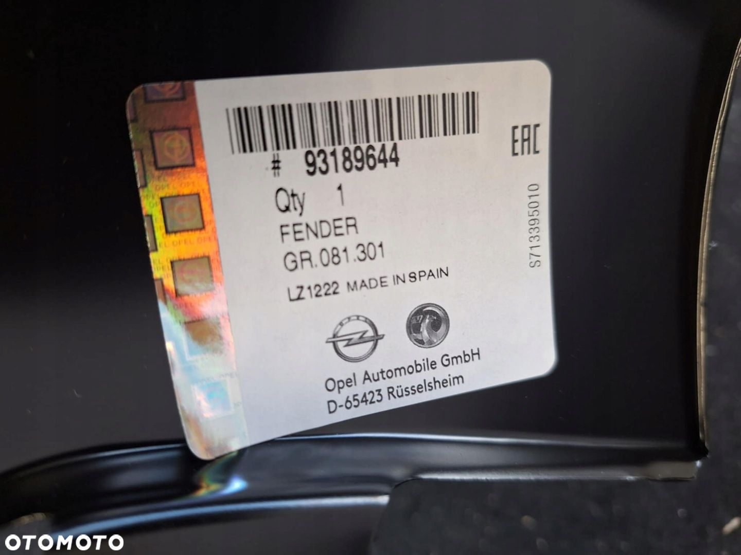 BŁOTNIK PRZEDNI PRAWY OPEL CORSA D PRZED LIFT NOWY ORYGINALNY - 2
