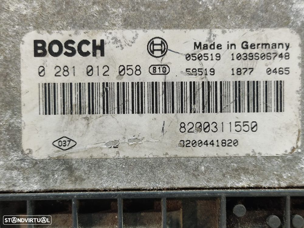 Centralina Motor Original Bosch Renault 2.5 DCI 115cv G9U754 0281012058 8200311550 - 6