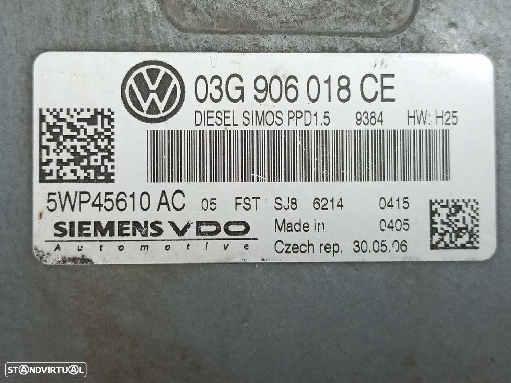CENTRALINA DO MOTOR UCE VOLKSWAGEN PASSAT VARIANT (3C5) ADVANCE - 2