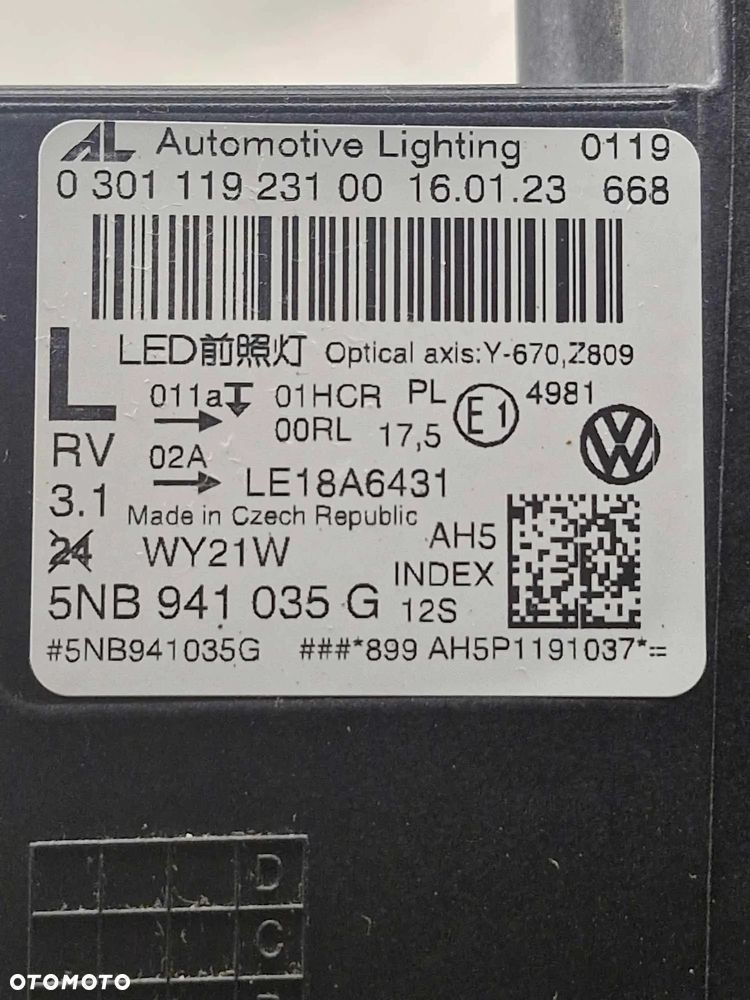 VW TIGUAN II LIFT LAMPA LEWA PRZÓD 5NB941035G - 14