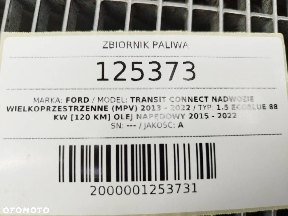 ZBIORNIK PALIWA BAK FORD TRANSIT CONNECT KV61-9P860-BF 1.5 TDCI - 7