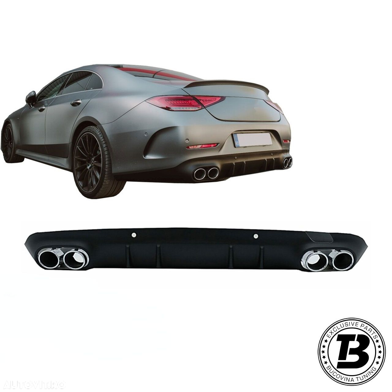 Difuzor Bara Spate cu Ornamente compatibil cu Mercedes CLS C257 CLS53 Design - 2