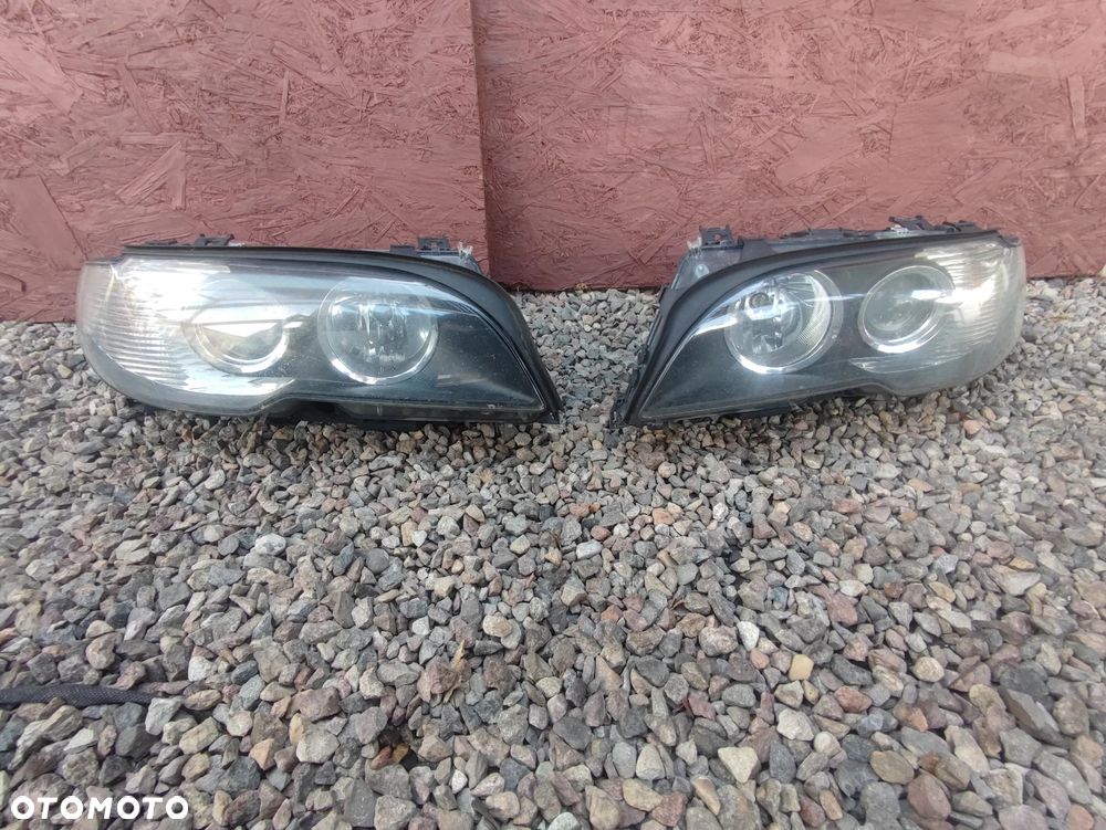 BMW E46 COUPE / CABRIO LIFT ( PO LIFT ) ORYGINALNE LAMPY PRZÓD MARKI AL Automotive Lighting LEWA / PRAWA EUROPA POD ŻARÓWKĘ H7 + BIAŁE KIERUNKOWZKAZY O NR. 63 12 7 165 889 / 63 12 7 165 890 / 63 12 7 165 919 / 63 12 7 165 920 OEM W BARDZO DOBRYM STANIE - 1
