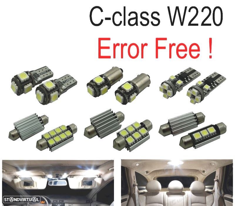 KIT COMPLETO DE 24 LÂMPADAS LED INTERIOR MERCEDES CLASE S W220 99-05 - 1