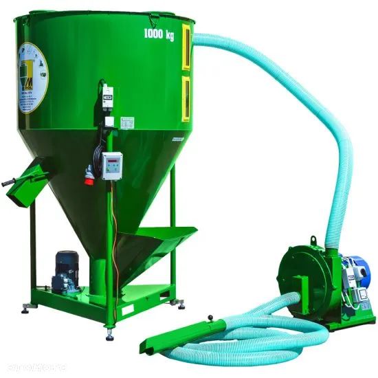 Zestaw paszowy  linia do pasz Mieszalnik pasz sypkich M-Rol H037/3 1500kg + rozdrabniacz 11kW - 1