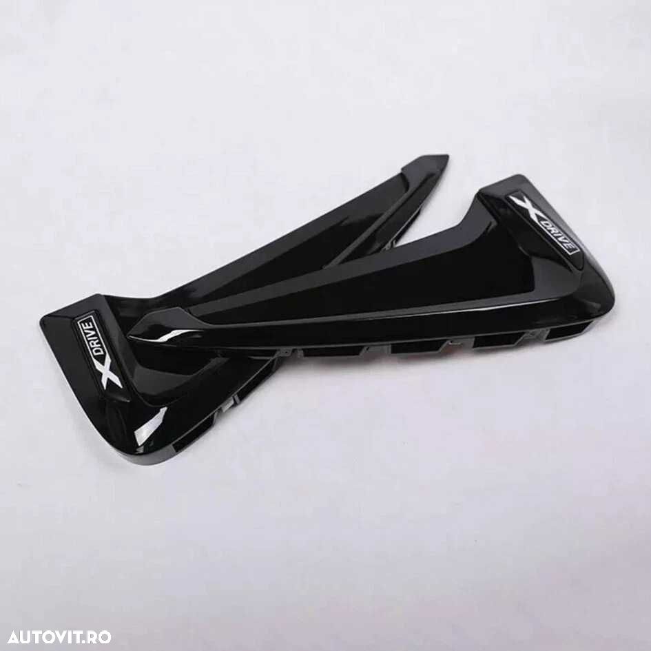 Extensii Ornamente Logo XDRIVE Aerisiri Aripi BMW X5 F15 Negru Lucios - 5