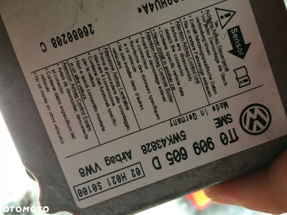 VW TOURAN 1T PODUSZKI AIRBAG NAPINACZE SENSOR KPL - 10