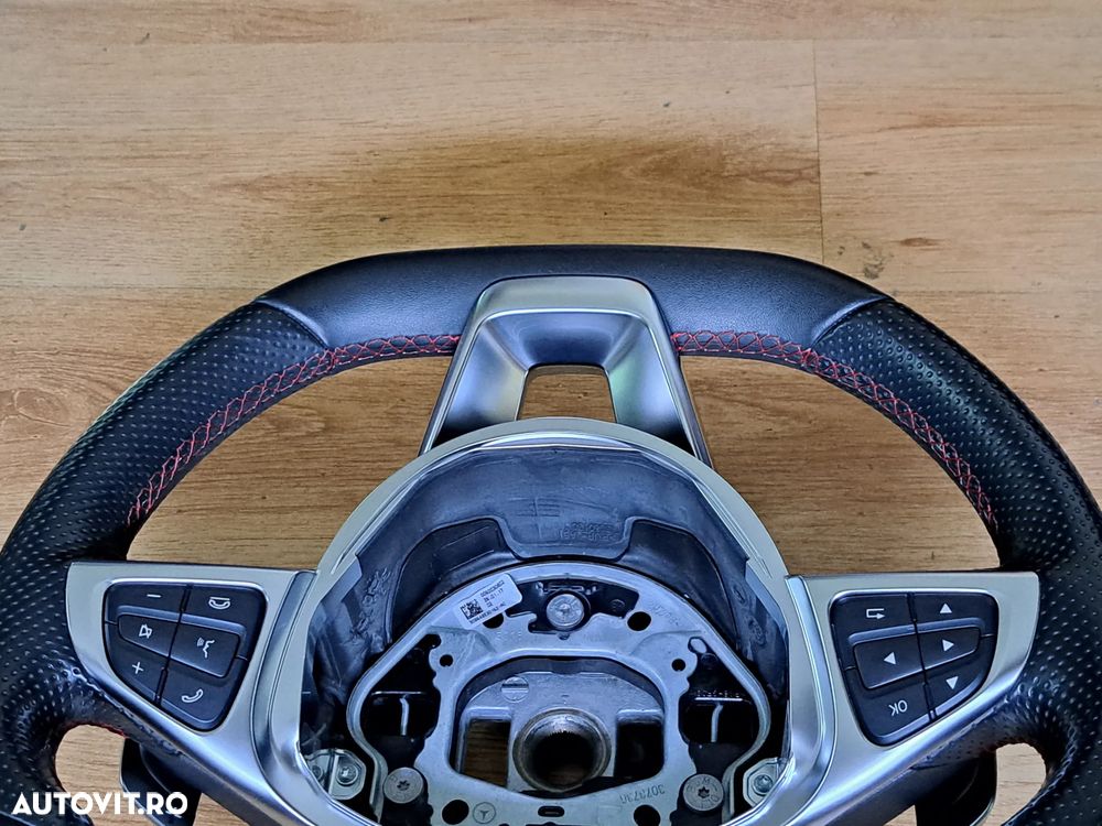 Volan cu padele sport cusatura rosie original Mercedes B-class W246 A-class W176 GLA W156 CLA W117 CLS W218 SLC W172 SLK R172 - 5