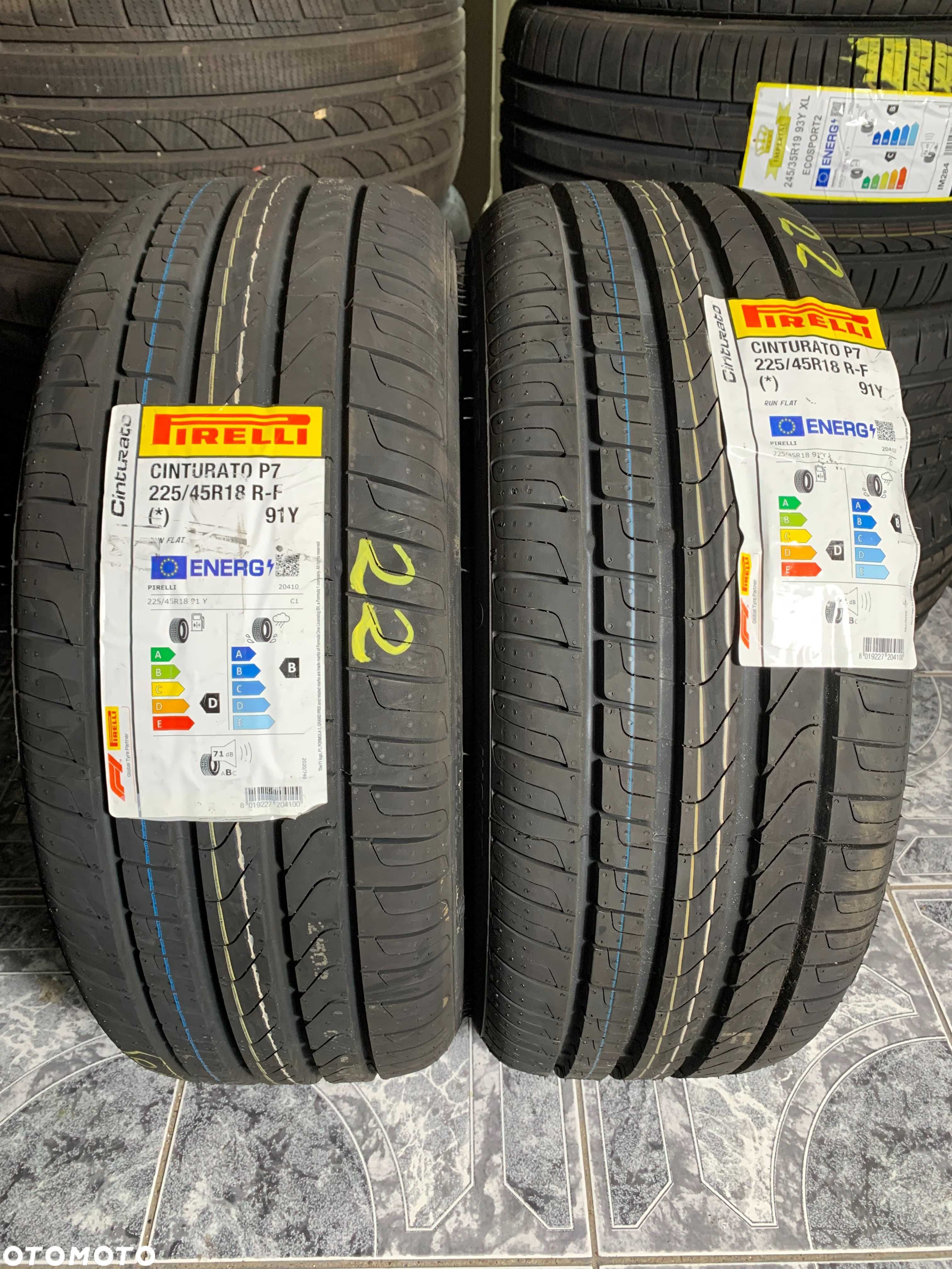 225/45 R18 91 Y RUN ON FLAT Pirelli P7 Cinturato - 2 szt NOWE NR:22 - 1