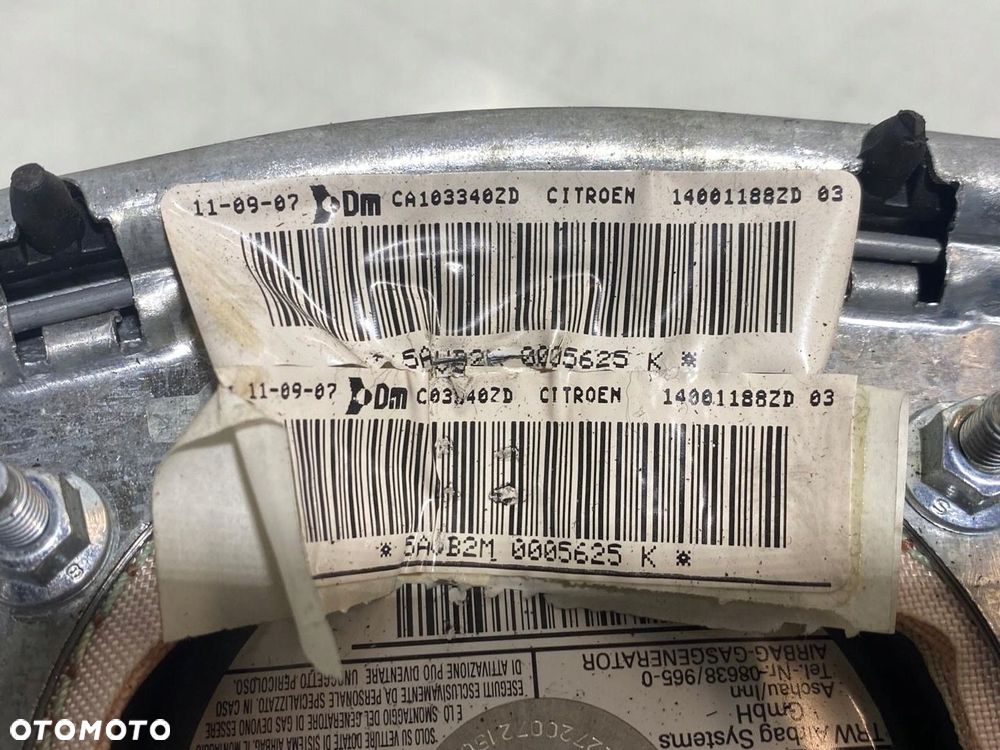 PODUSZKA AIRBAG KIEROWNIC CITROEN JUMPY 2.0 HDI 14001188ZD - 6