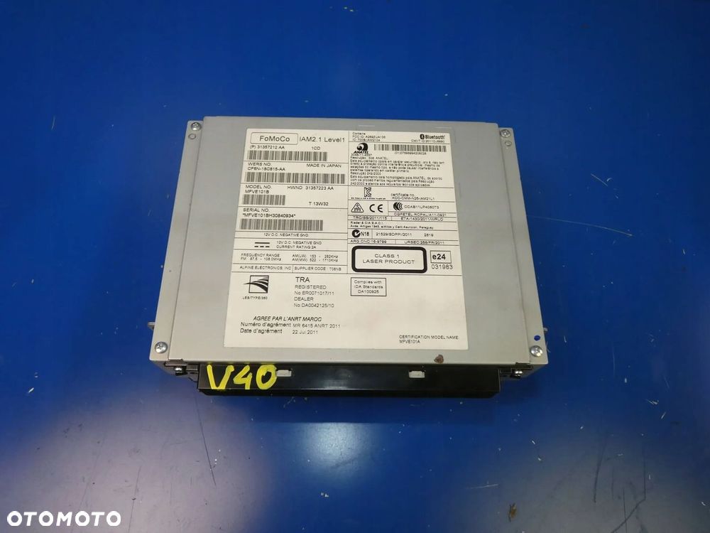 VOLVO V40 II V60 S60 RADIOODTWARZACZ RADIO CZYTNIK CD - 1