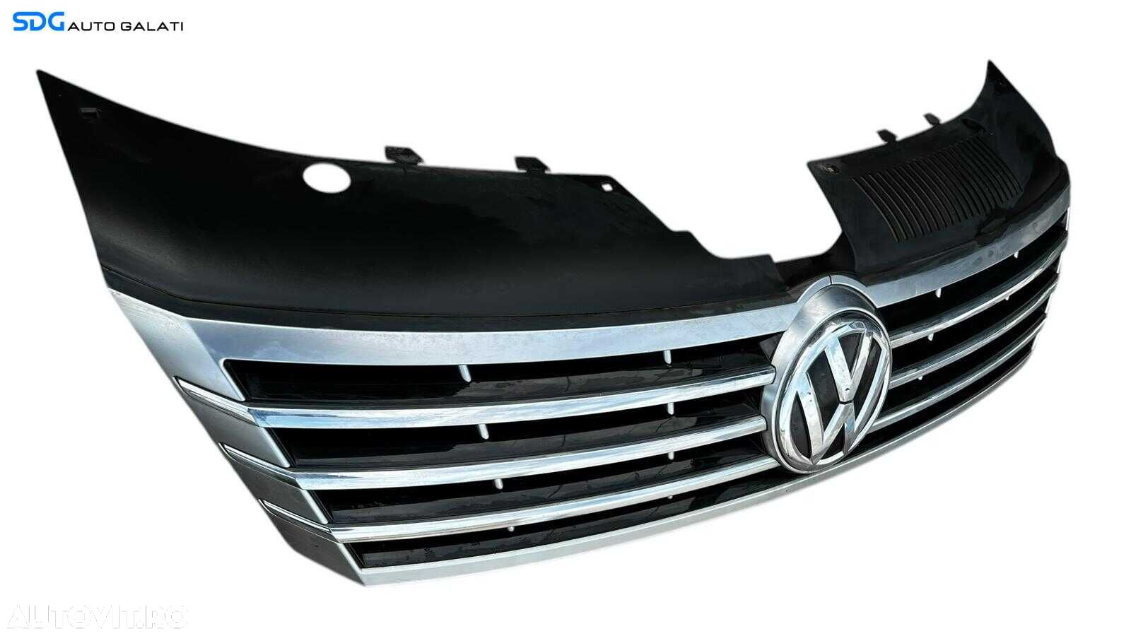 Grila Centrala cu Emblema Sigla de pe Bara Spoiler Fata Volkswagen CC 2012 - 2017 Cod 3C8853653A 3C8853651A [L5327] - 5