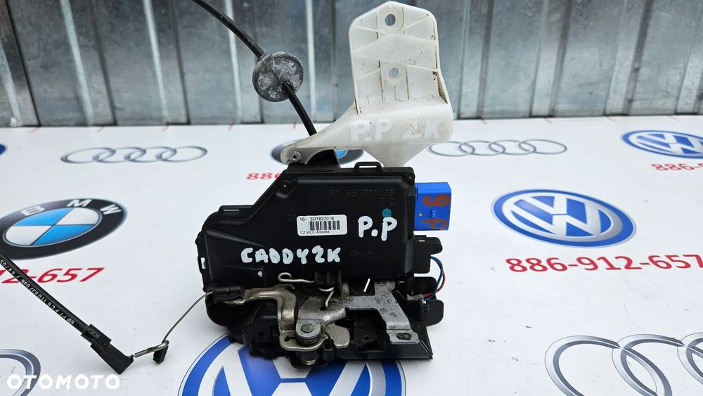 VW Caddy 2K III 3 2003- Kompletny zamek drzwi przód prawy Zamek drzwi przednich prawych 3D1837016 EUROPA 9 PIN - 2