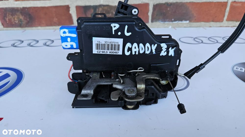 VW Caddy 2K III 3 2003- Kompletny zamek drzwi przód lewy Zamek drzwi przednich lewych 3D1837015 EUROPA 9 PIN - 2