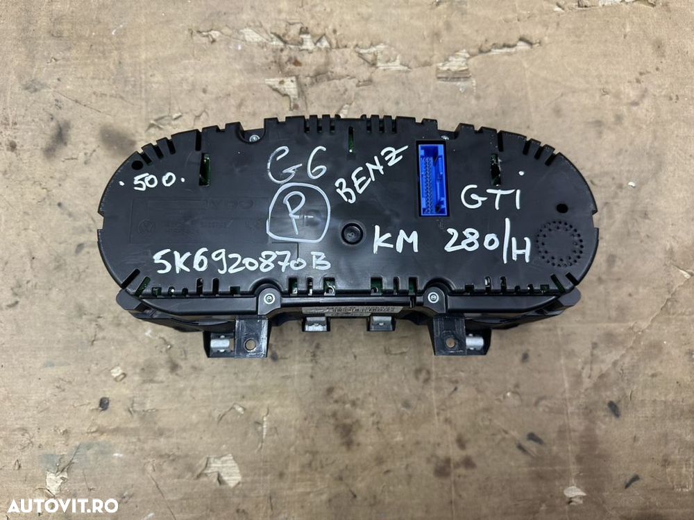 Kilometraj, ceasuri bord VW GOLF 6 GTI benzina cu 280km/h an 2008-2012 cod 5K6920870B - 3