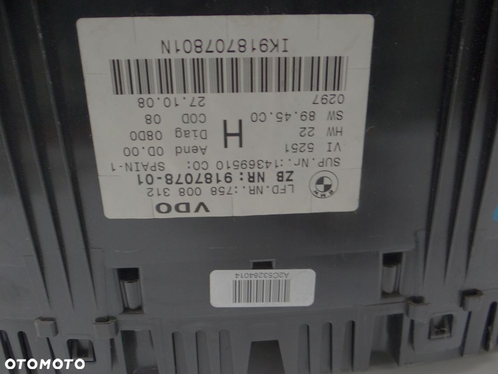 LICZNIK ZEGARY BMW E90 E91 BENZYNA N53 3.0i EUOPA 9187078 - 6