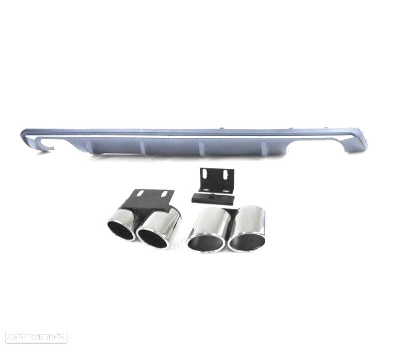 DIFUSOR TRASEIRO AUDI A3 8V BERLINA CABRIO 12-16 + PONTEIRAS ESCAPE LOOK S3 - 1