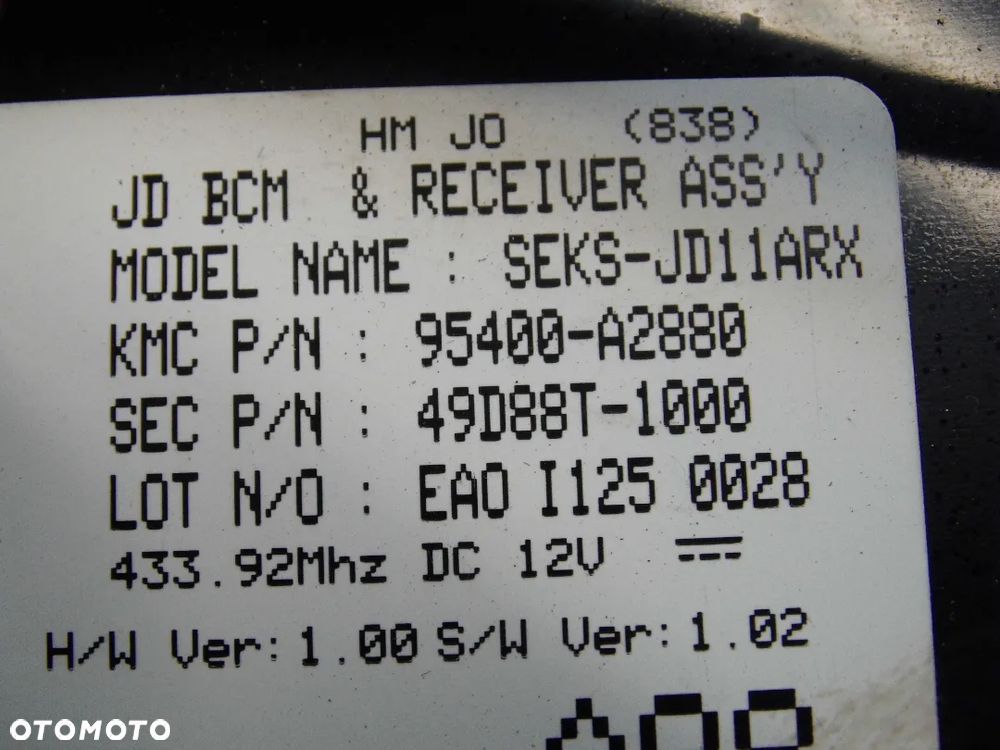 MODUŁ STEROWNIK BCM 95400-A2880 KIA CEED II 1.6 CRDI - 4