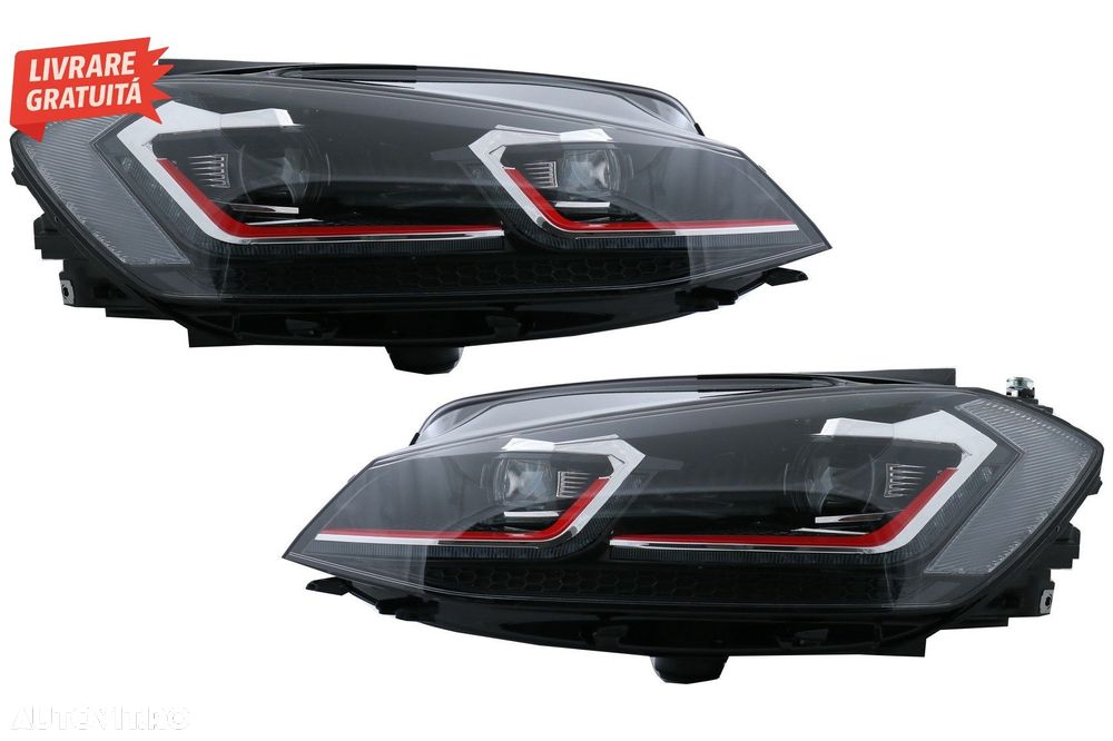 Faruri LED VW Golf 7.5 VII (2017+) GTI Look cu Semnal Dinamic- livrare gratuita - 2