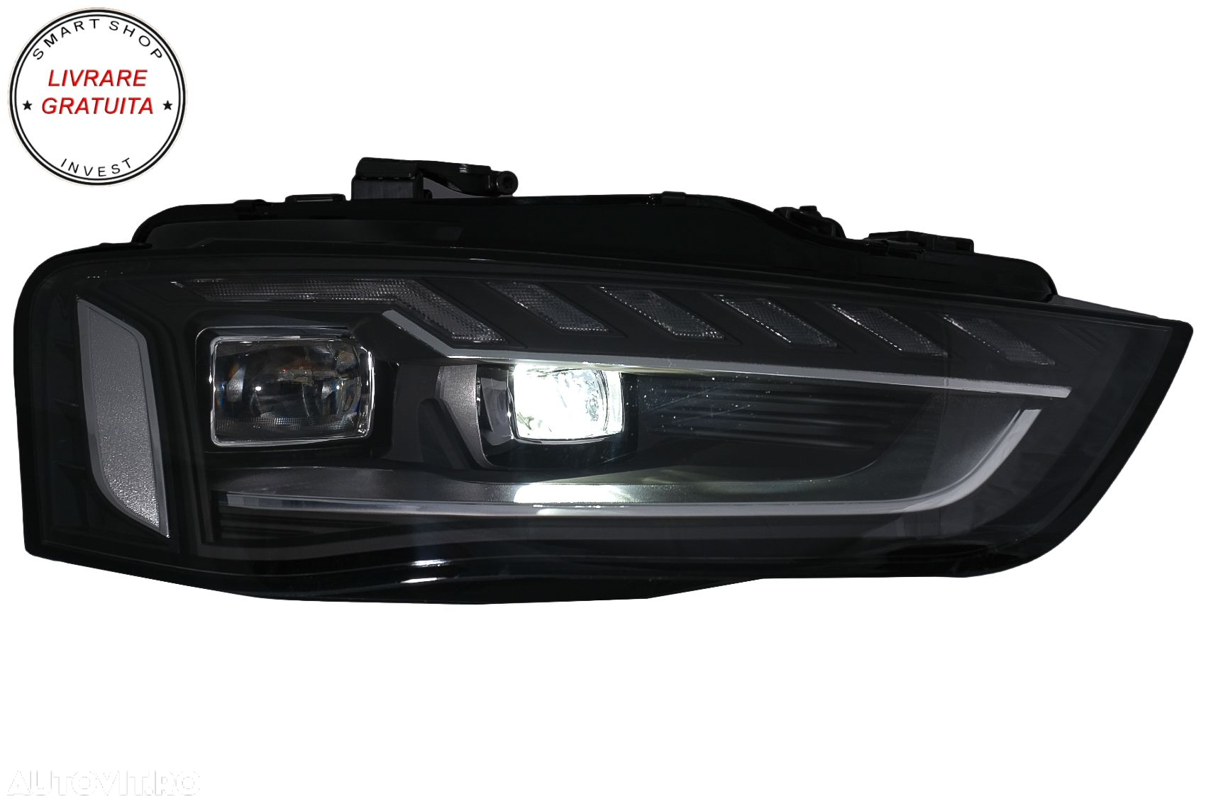 Faruri Full LED Audi A4 B8.5 Facelift  (2012-2015) Negru Semnal Dinamic A4 B9.5 De- livrare gratuita - 8
