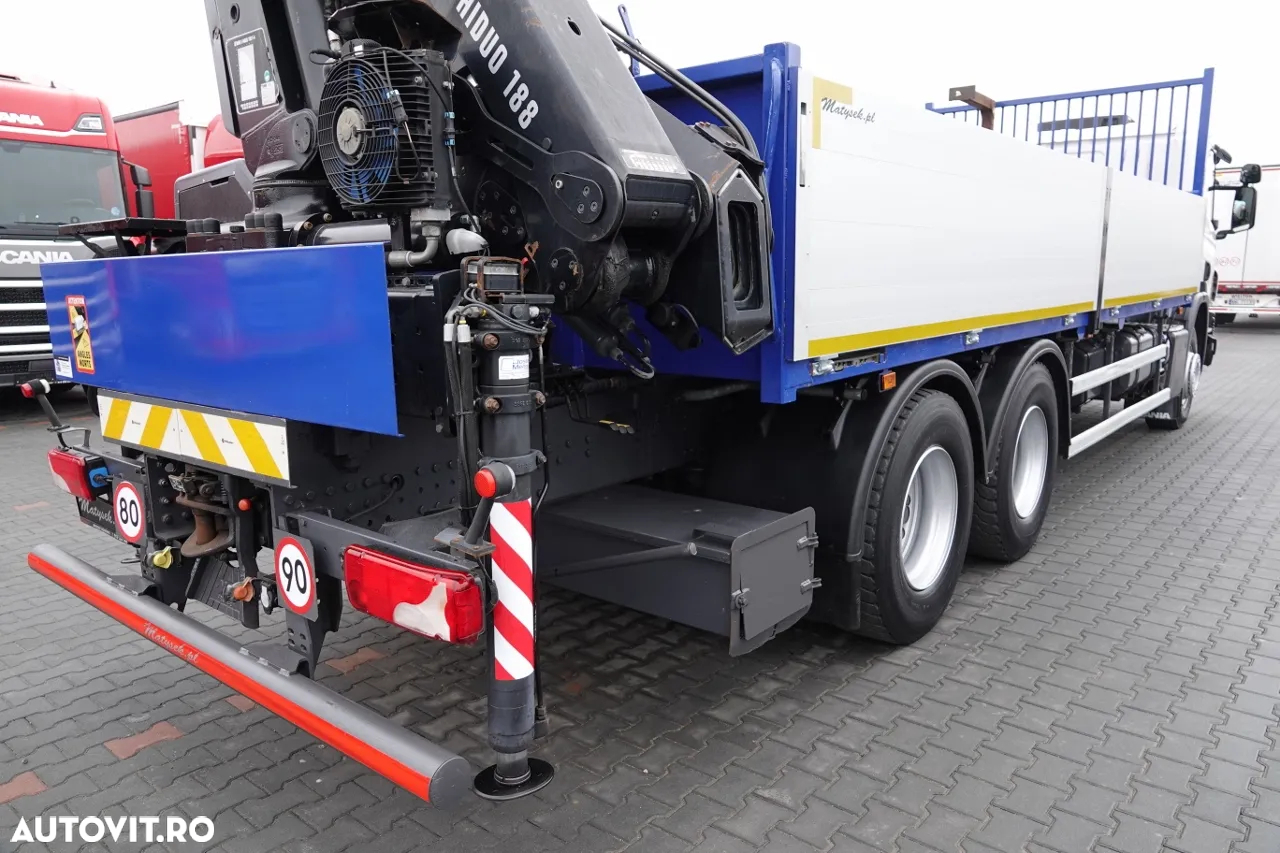 Scania P420 / 6x4 / BOX - 6.8 m / HDS HIAB 188 4x extension -13 meters / EURO 6 / RADIO CONTROL / ROTATOR / PALLET FORKS - 14