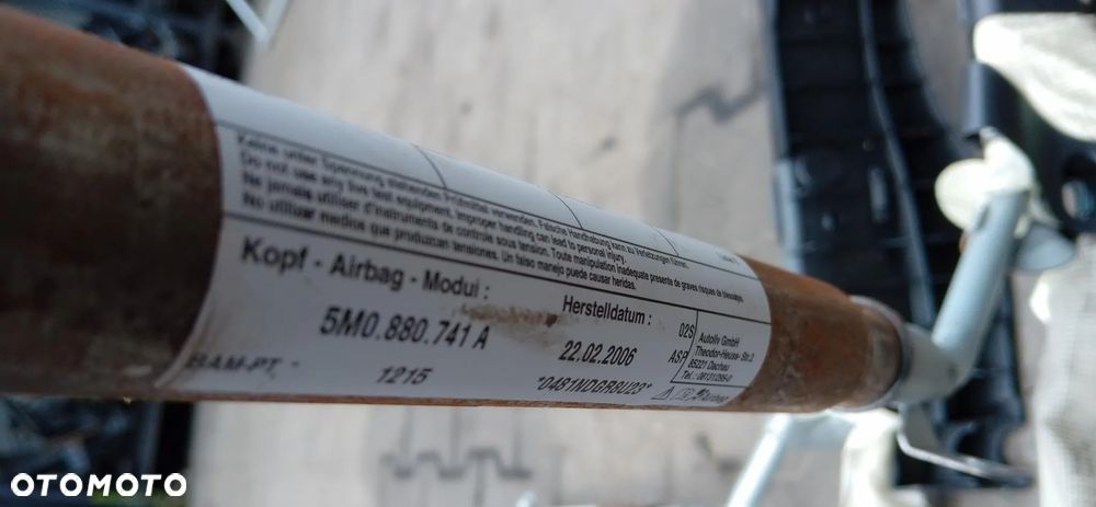 KURTYNA AIRBAG LEWA PRAWA 5M0880741A 5M0880742A VW GOLF 5 PLUS WYSYŁKA !!!! - 3