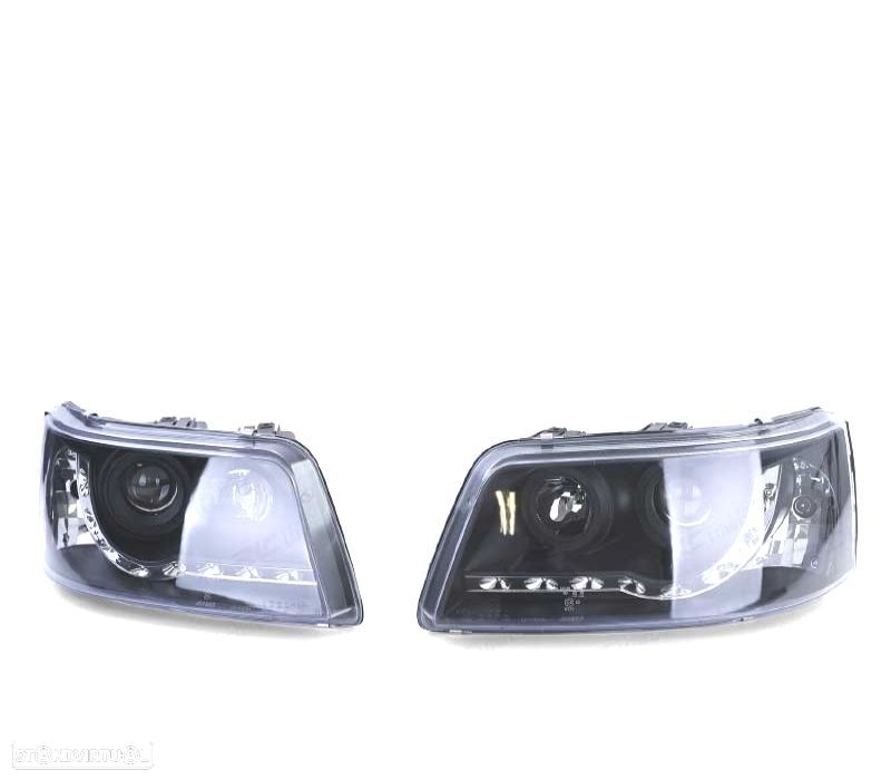 FARÓIS LUZ DIURNA LED VOLKSWAGEN VW T5 03-10 FUNDO PRETO - 4