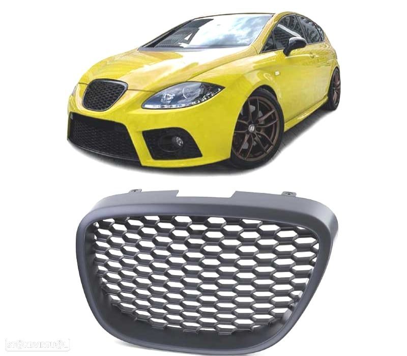 GRELHA FRONTAL SEAT LEON II 1P TOLEDO III 5P ALTEA 5P 04-09 PRETA SEM SÍMBOLO TIPO COLMEIA - 1