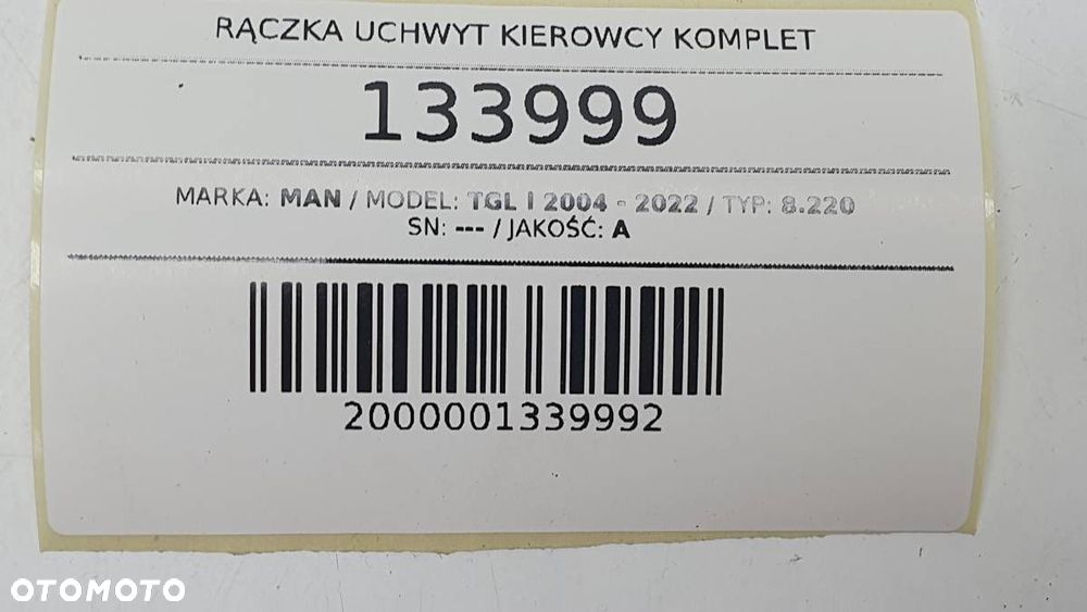RĄCZKA UCHWYT KIEROWCY KOMPLET MAN TGL TGM - 4