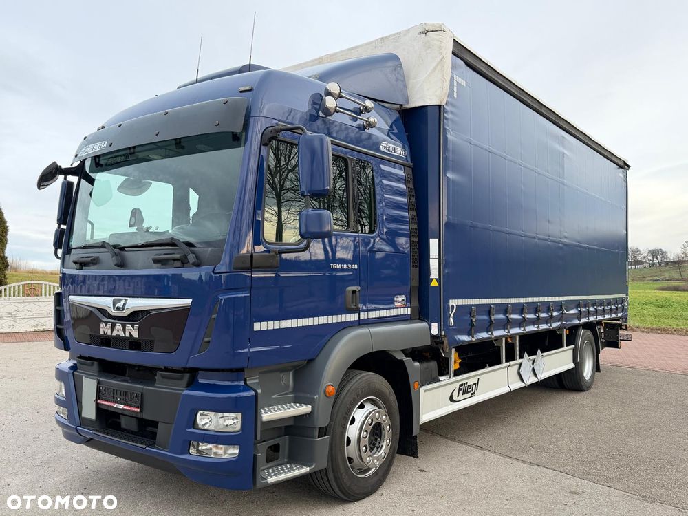 MAN TGM 18.340 / FIRANKA / LIFT / SPROWADZONY / KLIMA POSTOJOWA / 2017 /  9700 ŁADOWNOŚĆ / AUTOMAT / 18 PALET / E6 /  WINDA / - 8