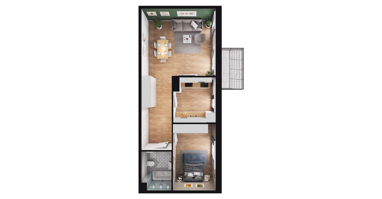 2-pokojowe mieszkanie 54m2 + balkon Bezpośrednio