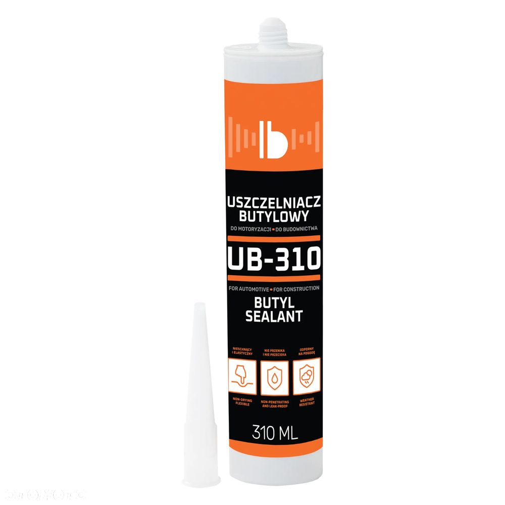 Czarny uszczelniacz butylowy Bitmat UB-310 masa do karoserii 310ml - 9