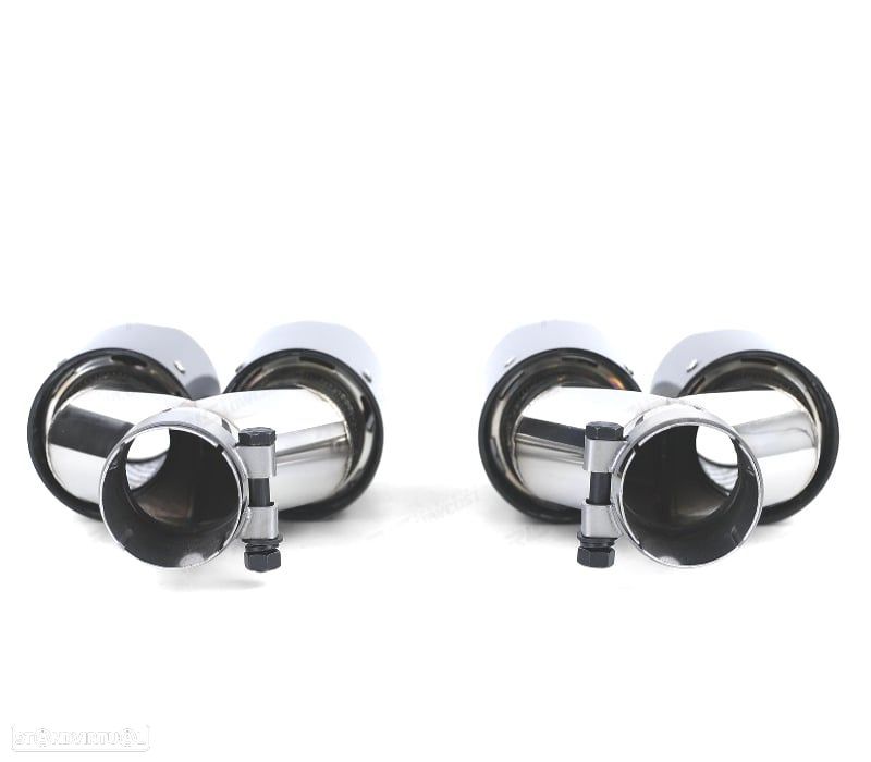 PONTEIRAS DE ESCAPE BMW LOOK M PERFORMANCE CROMADO CARBONO - 3